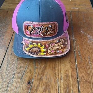 Pink and Gray Country Girl Hat